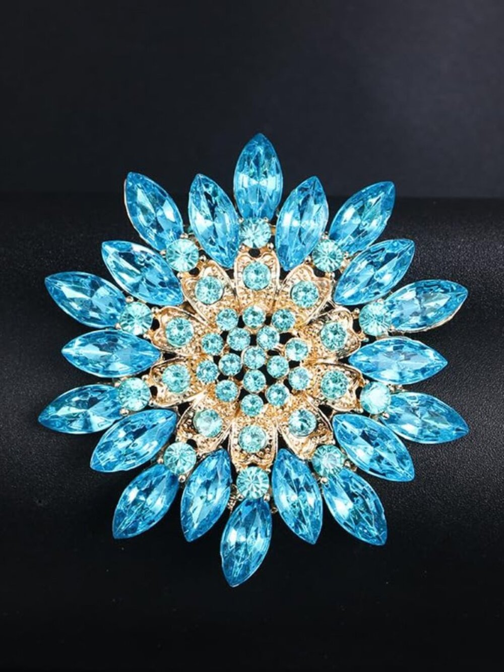 New - Vintage Crystal Rhinestone Flower-shaped Sunflower Brooch Pin Accessories